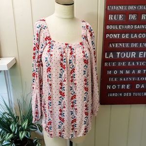 Old Navy | L floral tunic square neck pleated
